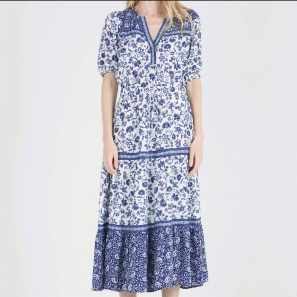 Gap blue tiered maxi dress